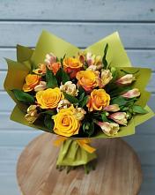 Букет цветов из:  Альстромерии и Розы в Дубовке