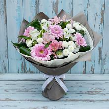 Букет цветов из:  Герберы, Альстромерии и Хризантемы в Дубовке