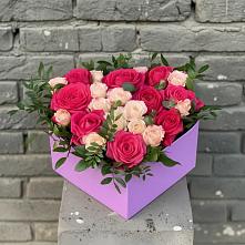 Цветочная композиция из Розы в коробке в Дубовке