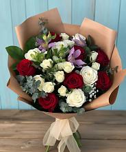 Букет цветов из:  Розы и Альстромерии в Дубовке