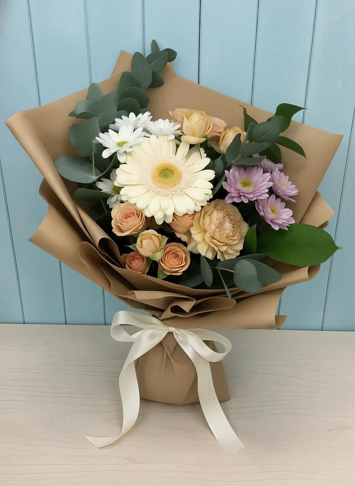 Букет цветов из: Герберы и Хризантемы в Дубовке