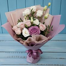 Букет цветов из:  Розы и Лизиантусы в Дубовке