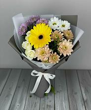 Букет цветов из:  Розы, Герберы и Хризантемы в Дубовке