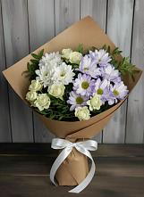 Букет цветов из:  Хризантемы и Розы в Дубовке