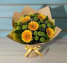 Букет цветов из:  Герберы и Хризантемы в Дубовке
