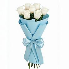 Букет 7 белых роз Проуд в Дубовке