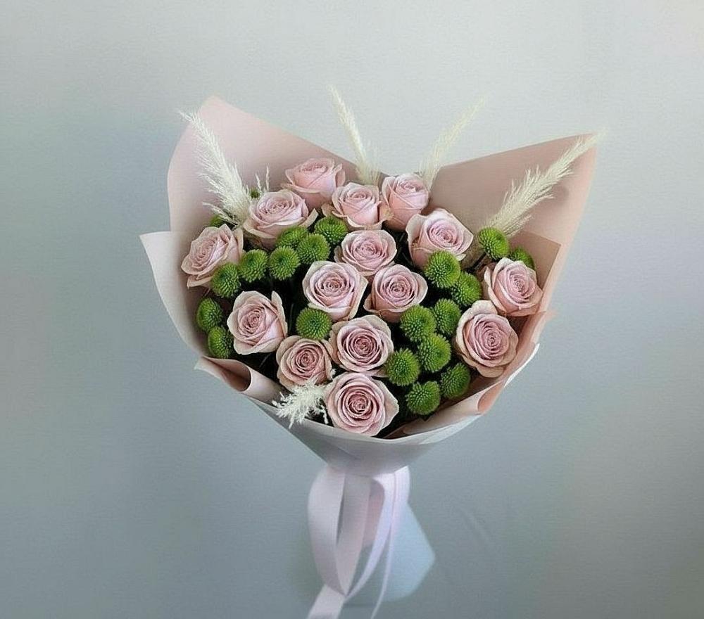 Букет цветов из: Розы и Хризантемы в Дубовке