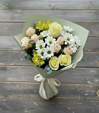 Букет цветов из:  Альстромерии, Розы и Хризантемы в Дубовке