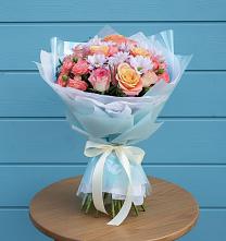 Букет цветов из:  Хризантемы и Розы в Дубовке