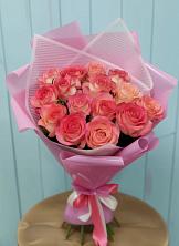Букет 15 Розовых роз Равель в Дубовке