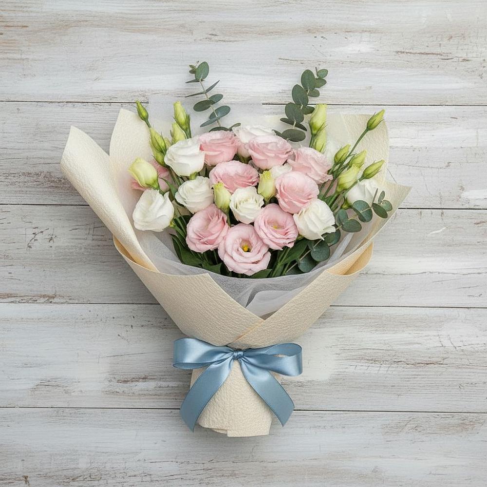 Букет цветов из: Лизиантусы в Дубовке